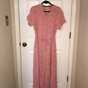 Pink floral maxi dress
